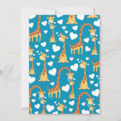 Cute Giraffe Baby shower Blue Boy Kaart (Achterkant)
