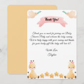 Cute Giraffe Baby Shower Dankkaart Kaart (Voorkant / Achterkant)