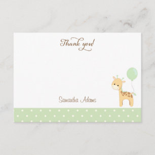Cute Giraffe Baby shower Hartelijk dank Bedankkaart
