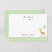Cute Giraffe Baby shower Hartelijk dank Bedankkaart (Voorkant / Achterkant)