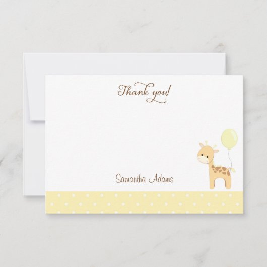 Cute Giraffe Baby shower Hartelijk dank Bedankkaart (Voorkant)