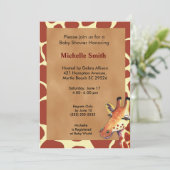 Cute Giraffe Baby shower Invitation Kaart (Staand voorkant)