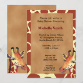 Cute Giraffe Baby shower Invitation Kaart (Voorkant / Achterkant)