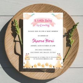 Cute Giraffe Baby shower Invitation Kaart