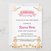 Cute Giraffe Baby shower Invitation Kaart (Voorkant)