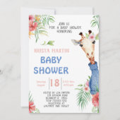 Cute Giraffe Baby shower Kaart (Voorkant)
