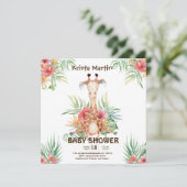 Cute Giraffe Baby shower Kaart (Staand voorkant)