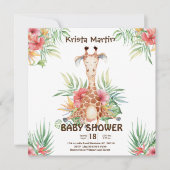 Cute Giraffe Baby shower Kaart (Voorkant)