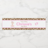 Cute Giraffe Baby shower Party Waterfles Etiket (Enkel label)