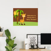 Cute Giraffe Baby shower Poster (Thuiskantoor)