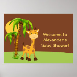 Cute Giraffe Baby shower Poster