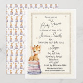 Cute Giraffe Baby Shower Uitnodiging (Voorkant / Achterkant)