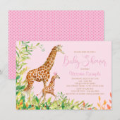 Cute Giraffe Baby Shower Uitnodigingen (Voorkant / Achterkant)