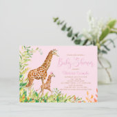 Cute Giraffe Baby Shower Uitnodigingen (Staand voorkant)