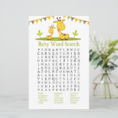 Cute giraffe Baby shower Word Search Game (Staand voorkant)