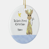 Cute Giraffe Baby's Eerste Kerstmis Keramisch Ornament (Rechts)
