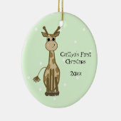 Cute Giraffe Baby's Eerste Kerstmis Keramisch Ornament (Rechts)