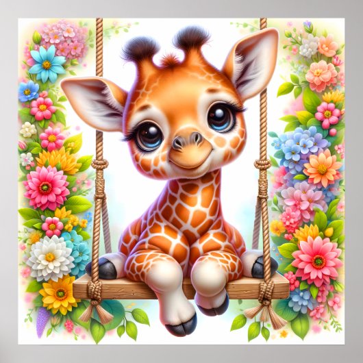 Cute giraffe babyspeelgoed  poster (Voorkant)