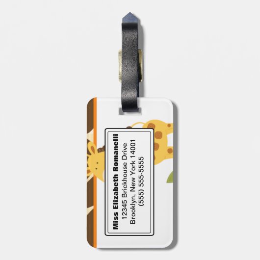 Cute Giraffe  Bagagelabel (Achterkant verticaal)