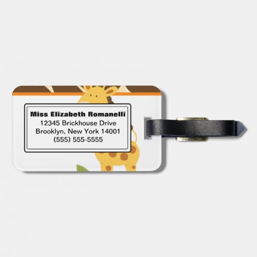 Cute Giraffe  Bagagelabel (Achterkant horizontaal)
