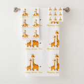 Cute Giraffe - Bathroom Towel Set Bad Handdoek (Insitu)