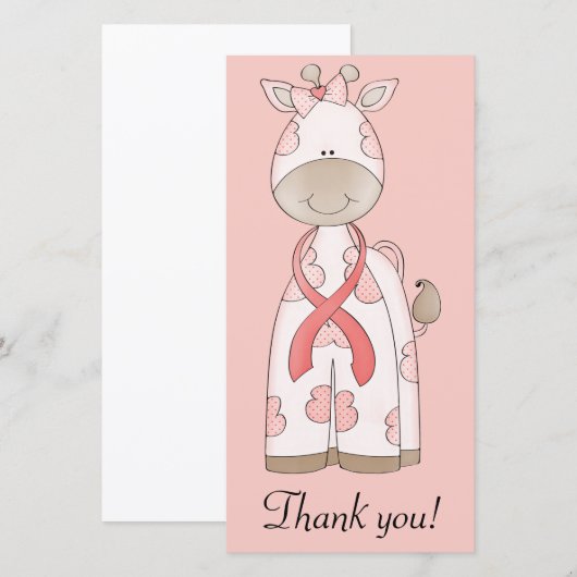 Cute Giraffe Bedankkaart (Voorkant / Achterkant)