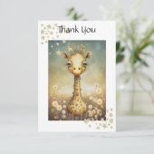 Cute Giraffe Bedankkaart (Staand voorkant)