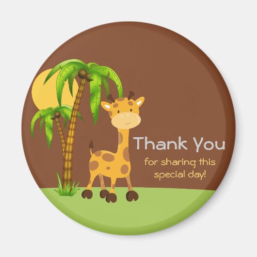 Cute Giraffe Bedankt Magnet (Voorkant)