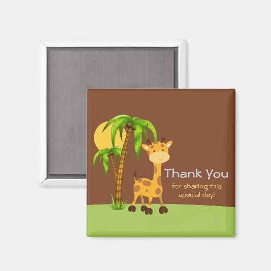 Cute Giraffe Bedankt Magnet (Voorkant / Achterkant)
