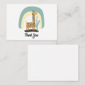 Cute Giraffe Bedankt Notitiekaartje (Voorkant / Achterkant)