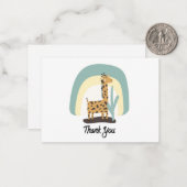 Cute Giraffe Bedankt Notitiekaartje (Voorkant / Achterkant in situ)