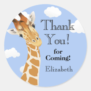 Cute Giraffe Bedankt Ronde Sticker