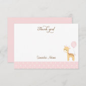 Cute Giraffe Birthday Hartelijk dank Notitiekaartje (Voorkant / Achterkant)