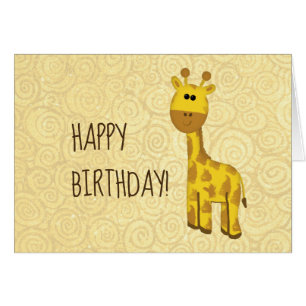 Cute Giraffe Birthday Kaart