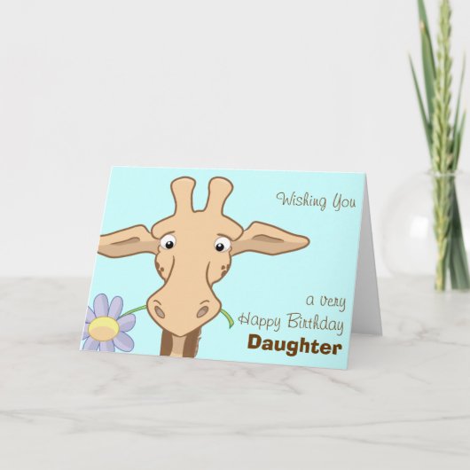 Cute Giraffe Birthday Kaart (Voorkant)