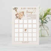 Cute Giraffe Boho Dried Grasses Baby shower Bingo Kaart (Staand voorkant)