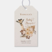 Cute Giraffe Boho Dried Grasses Baby Shower Cadeaulabel (Voorkant)