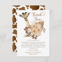 Cute Giraffe Boho Dried Grasses Baby shower Dank