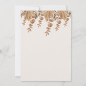 Cute Giraffe Boho Dried Grasses Baby shower Invita Kaart (Achterkant)