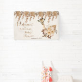 Cute Giraffe Boho Dried Grasses Baby Shower Spandoek (Insitu)