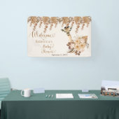Cute Giraffe Boho Dried Grasses Baby Shower Spandoek (Beurs)