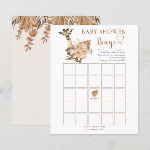 Cute Giraffe Boho Gedroogde Grassen Baby Shower Bi