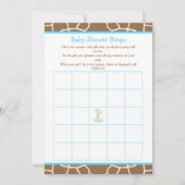 Cute Giraffe Boy Blue Baby shower Bingo Kaart (Voorkant)