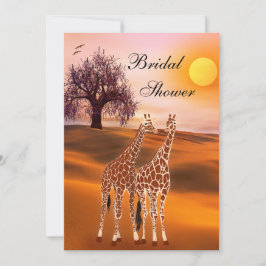 Cute Giraffe Bridal Shower Invitation Kaart