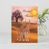 Cute Giraffe Bridal Shower Invitation Kaart (Staand voorkant)