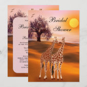 Cute Giraffe Bridal Shower Invitation Kaart (Voorkant / Achterkant)