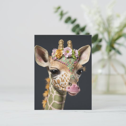 Cute Giraffe Briefkaart (Staand voorkant)
