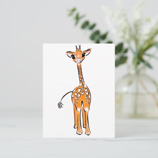 Cute Giraffe Briefkaart (Staand voorkant)