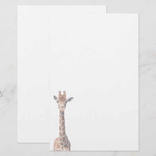 Cute giraffe briefpapier (Voorkant / Achterkant)