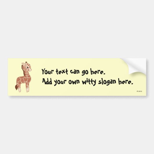 Cute Giraffe Bumpersticker (Voorkant)